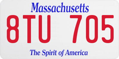 MA license plate 8TU705