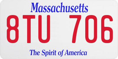 MA license plate 8TU706