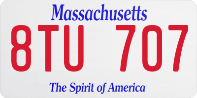 MA license plate 8TU707