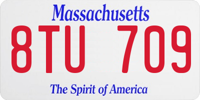 MA license plate 8TU709