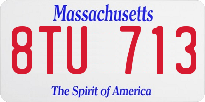 MA license plate 8TU713