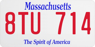 MA license plate 8TU714