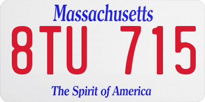 MA license plate 8TU715