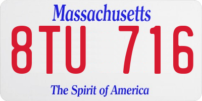 MA license plate 8TU716