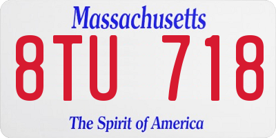 MA license plate 8TU718
