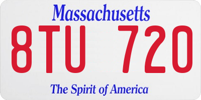 MA license plate 8TU720