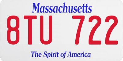 MA license plate 8TU722