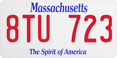 MA license plate 8TU723