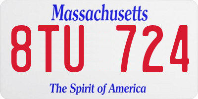 MA license plate 8TU724