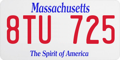 MA license plate 8TU725