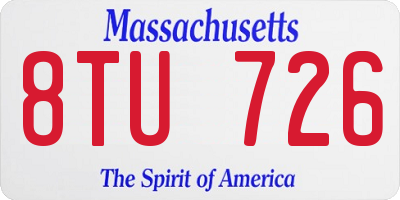 MA license plate 8TU726