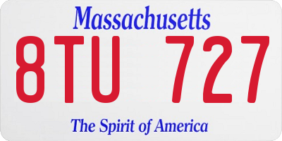 MA license plate 8TU727