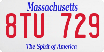 MA license plate 8TU729
