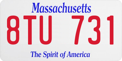 MA license plate 8TU731
