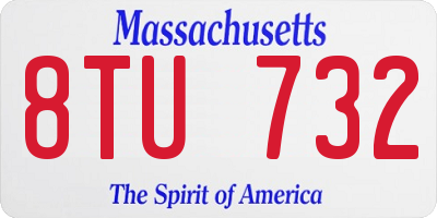 MA license plate 8TU732
