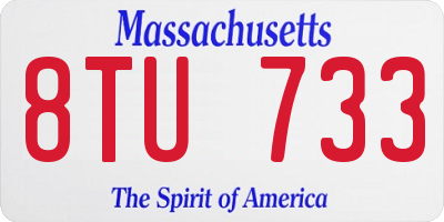 MA license plate 8TU733