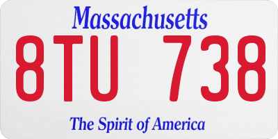 MA license plate 8TU738