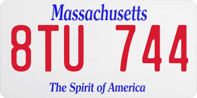 MA license plate 8TU744