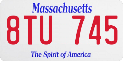 MA license plate 8TU745