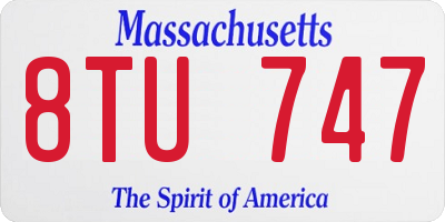 MA license plate 8TU747