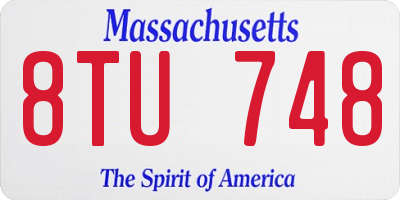 MA license plate 8TU748