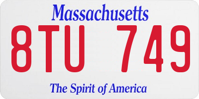 MA license plate 8TU749