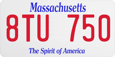 MA license plate 8TU750