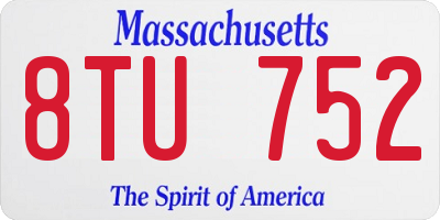 MA license plate 8TU752