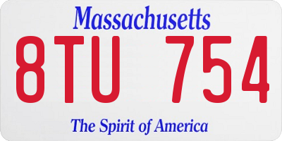 MA license plate 8TU754