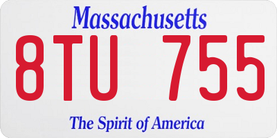 MA license plate 8TU755