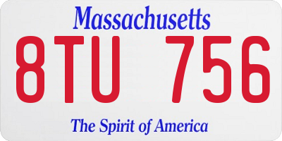 MA license plate 8TU756