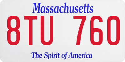 MA license plate 8TU760