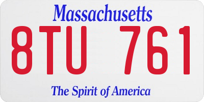 MA license plate 8TU761