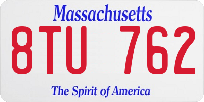MA license plate 8TU762