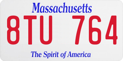 MA license plate 8TU764