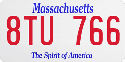 MA license plate 8TU766