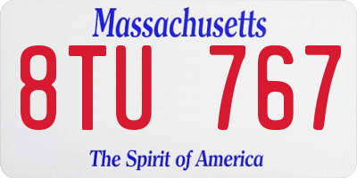 MA license plate 8TU767