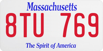 MA license plate 8TU769