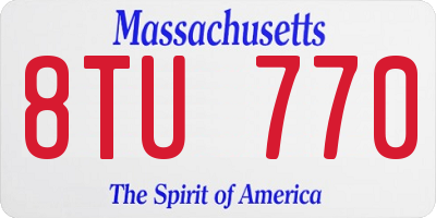 MA license plate 8TU770