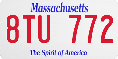 MA license plate 8TU772