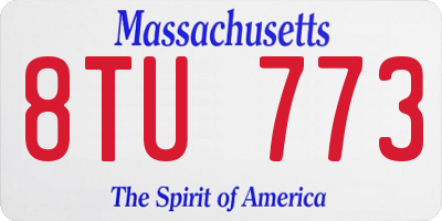 MA license plate 8TU773