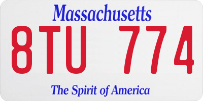 MA license plate 8TU774