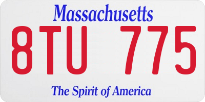 MA license plate 8TU775