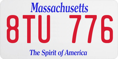 MA license plate 8TU776