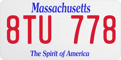 MA license plate 8TU778