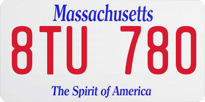MA license plate 8TU780