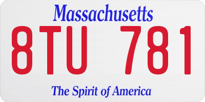 MA license plate 8TU781
