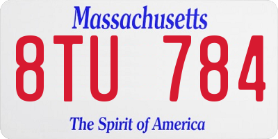 MA license plate 8TU784