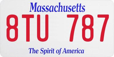 MA license plate 8TU787