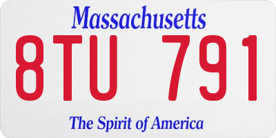 MA license plate 8TU791